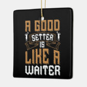 Volleyball - Ein guter Setter wie ein Kellner Keramikornament (Links)