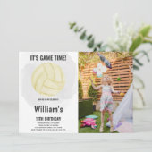 Volleyball Einladungen mit Foto (Stehend Vorderseite)