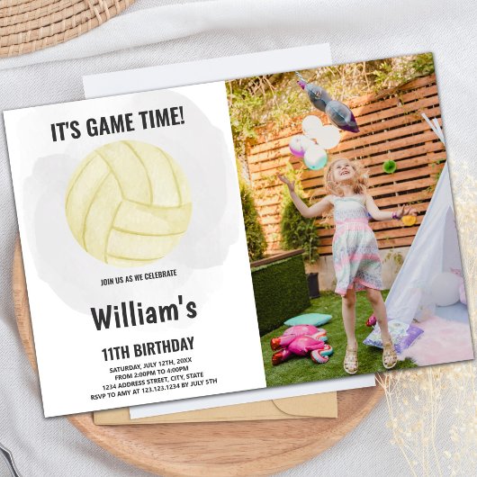 Volleyball Einladungen mit Foto