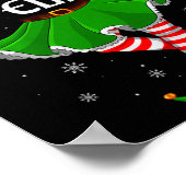 Volleyball Elf Christmas Family Girls Women Elf Sq Poster (Ecke)