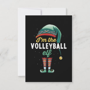 Volleyball-Elf-Familien-Weihnachtsgeschenk passend Karte