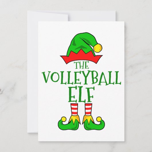 Volleyball Elf Weihnachtskarte Feiertagskarte (Vorderseite)