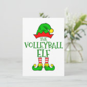 Volleyball Elf Weihnachtskarte Feiertagskarte (Stehend Vorderseite)