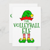 Volleyball Elf Weihnachtskarte Feiertagskarte (Vorne/Hinten)
