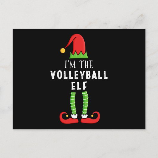 Volleyball Elf Weihnachtsmatte Familiengeschenk Postkarte (Vorderseite)
