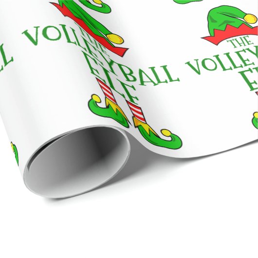 Volleyball Elf Wrapping Paper Geschenkpapier (Rolleneckpunkt)
