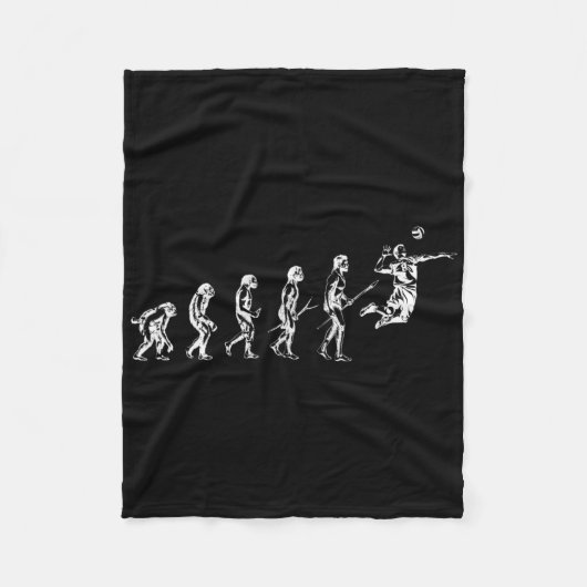 Volleyball Evolution Man Funny Vball Player Bea Fleecedecke (Vorderseite)