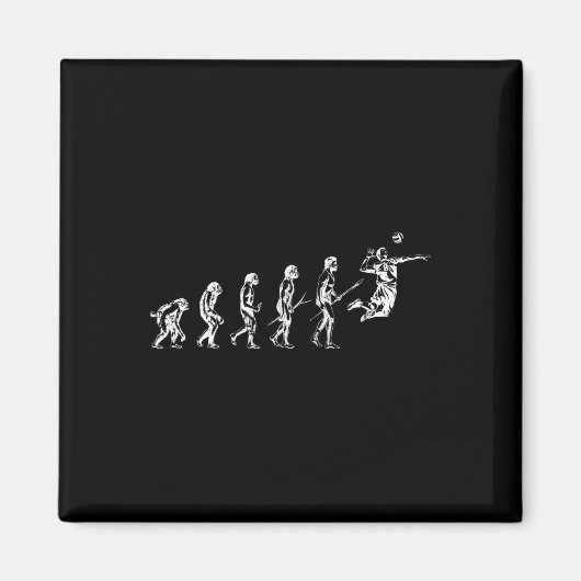 Volleyball Evolution Man Funny Vball Player Bea Magnet (Vorne)