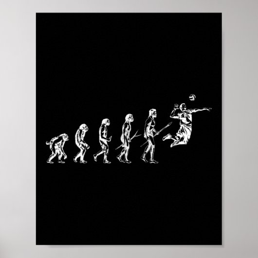 Volleyball Evolution Man Funny Vball Player Bea Poster (Vorne)