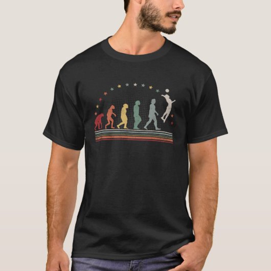Volleyball Evolution Retro Hobby Beach Volleyball T-Shirt (Vorderseite)