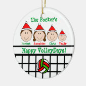 Volleyball-Familie 4 personifizieren Verzierung Keramik Ornament (Links)