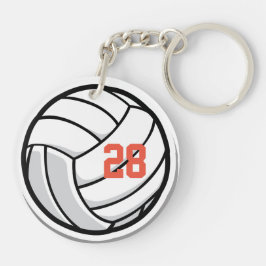 Volleyball Fan Club White Black Orange Sportteam Schlüsselanhänger