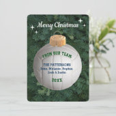 Volleyball Fan Custom Ornament Weihnachtskarte Dankeskarte (Stehend Vorderseite)