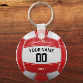 Volleyball Fan Name Year Team Red Schlüsselanhänger (Vorderseite)