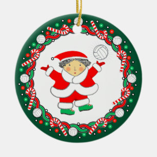 Volleyball-Feiertagsgeschenk Keramik-Ornament Keramik Ornament