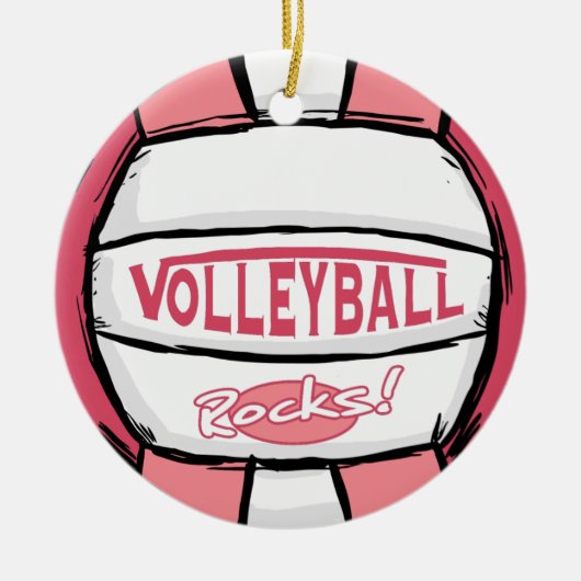 Volleyball-Felsen-Rosa Keramikornament (Vorne)
