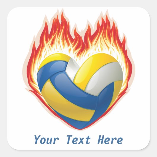 Volleyball FIre (anpassbar) Stickers (Vorderseite)
