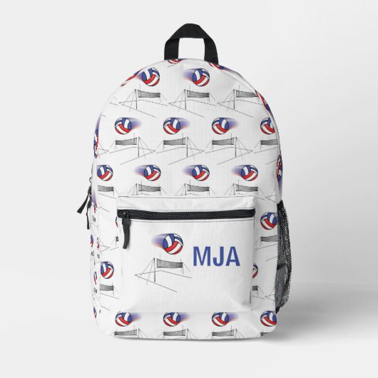 Volleyball fliegt über das Netz Rucksack (Vorderseite)