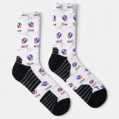 Volleyball fliegt über das Netz Socken (Rechts)