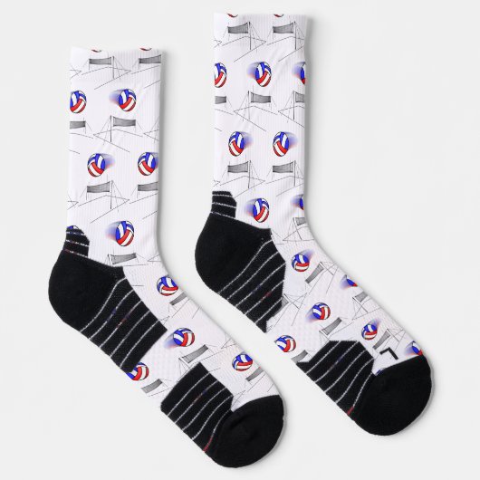 Volleyball fliegt über das Netz Socken (Rechts)