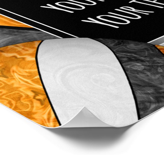 Volleyball-Foto für schwarzorange Mädels Poster (Ecke)