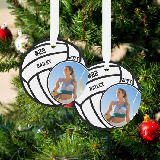 Volleyball Foto Name Nummer Ornament