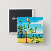 Volleyball-Frosch Button (Vorne & Hinten)