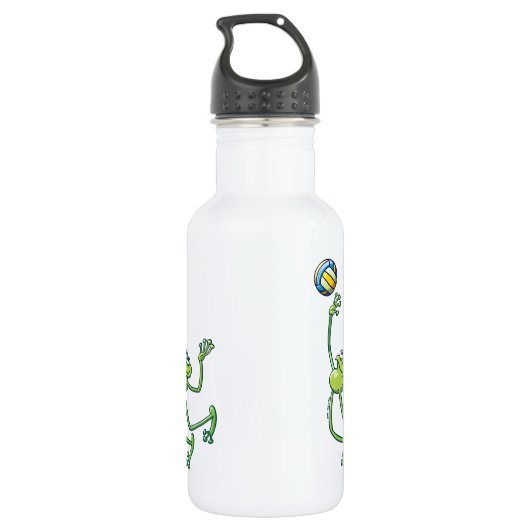 Volleyball-Frosch Edelstahlflasche (Rückseite)