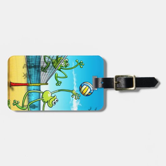 Volleyball-Frosch Gepäckanhänger (Vorderseite horizontal)