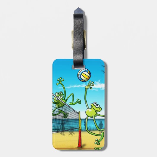 Volleyball-Frosch Gepäckanhänger (Rückseite vertikal)