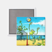 Volleyball Frosch Magnet (Vorderseite/Rückseite)