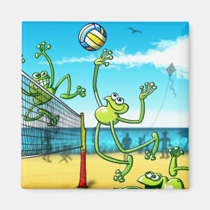 Volleyball-Frosch Magnet