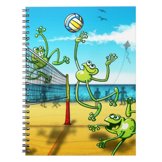 Volleyball-Frosch Notizblock (Vorderseite)