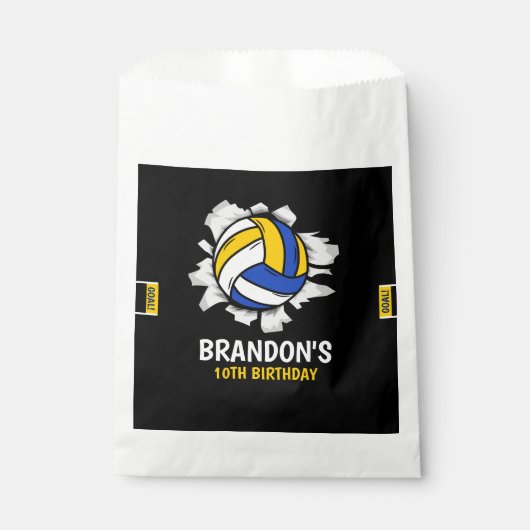 Volleyball Fun Birthday Boy Geschenktütchen (Vorderseite)