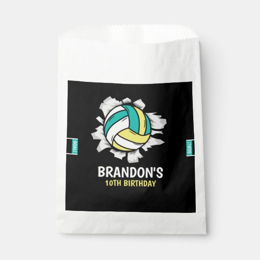 Volleyball Fun Birthday Boy Geschenktütchen (Vorderseite)
