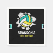 Volleyball Fun Birthday Boy Serviette (Vorderseite)