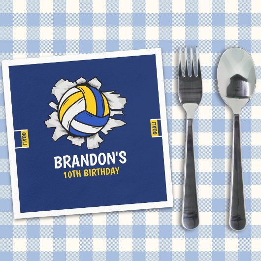 Volleyball Fun Birthday Boy Serviette