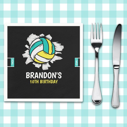 Volleyball Fun Birthday Boy Serviette