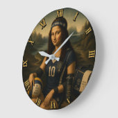 Volleyball Funny Mona Lisa  Große Wanduhr (Winkel)