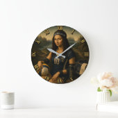 Volleyball Funny Mona Lisa  Große Wanduhr (Zuhause)