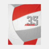 Volleyball für Jungen oder Mädchen in Rot-Grau Fleecedecke (Vorderseite)