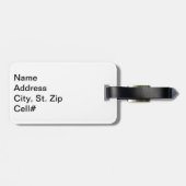 Volleyball-🏐 für lila, Schwarz und Weiß Gepäckanhänger (Rückseite horizontal)