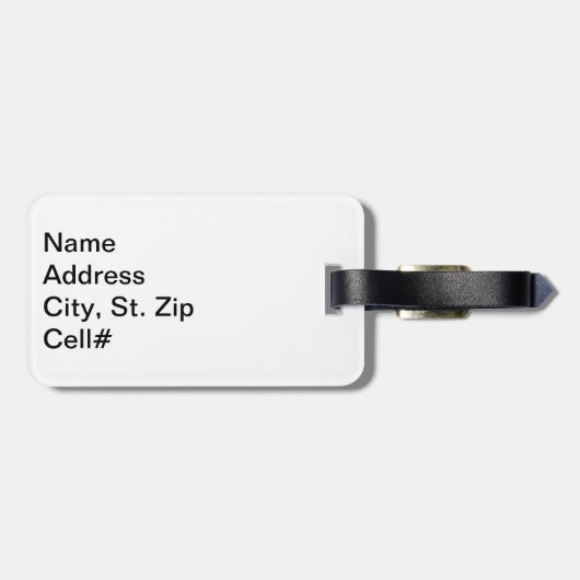 Volleyball-🏐 für lila, Schwarz und Weiß Gepäckanhänger (Rückseite horizontal)