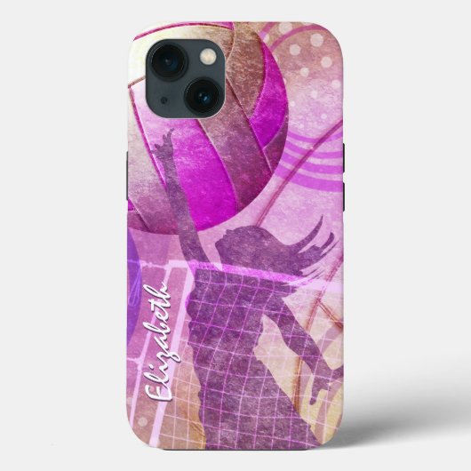 Volleyball für lila und rosa Mädchen Case-Mate iPhone Hülle (Rückseite)
