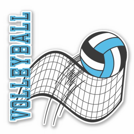 Volleyball Game - Baby Blue Aufkleber (Vorderseite)
