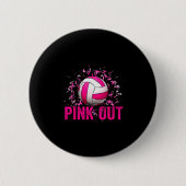 Volleyball Game Day Nk Out Breast Cancer Awareness Button (Vorderseite)