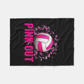 Volleyball Game Day Nk Out Breast Cancer Awareness Fleecedecke (Vorderseite (Horizontal))