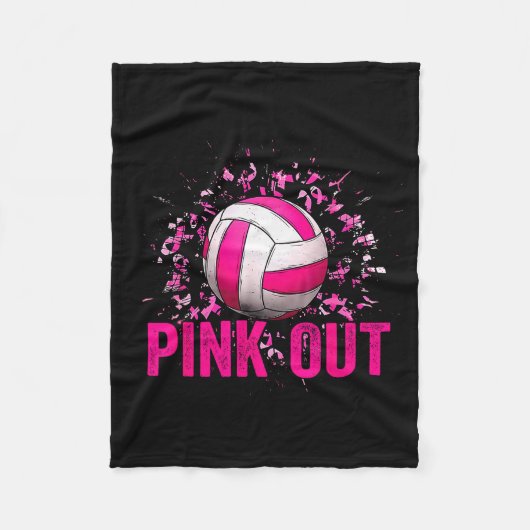 Volleyball Game Day Nk Out Breast Cancer Awareness Fleecedecke (Vorderseite)