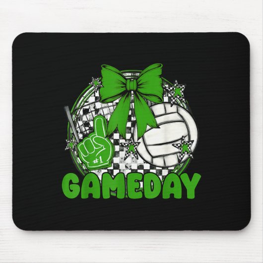 Volleyball Game Day Retro Girls Volleyball Mom Che Mousepad (Vorne)