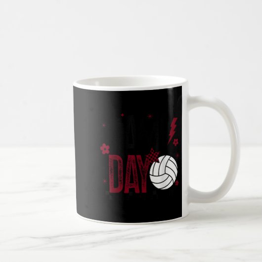 Volleyball Game Day Retro Girls Volleyball Mom Mar Kaffeetasse (Rechts)